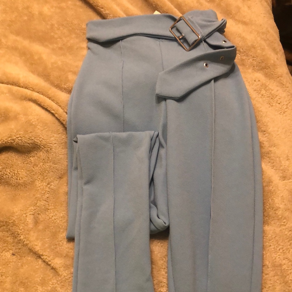 Missguided Stretch Crepe Belted Cigarette Trouser